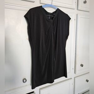Anne Taylor Cap Sleeve Black Stretchy Top Large